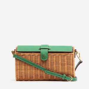 Frances Valentine ﻿﻿Wicker Basket Bag Green